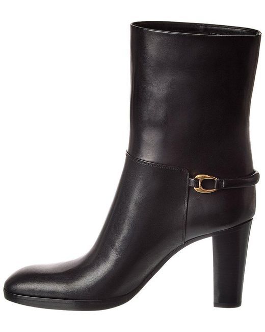 Saint Laurent Black Sulpice 80 Leather Bootie