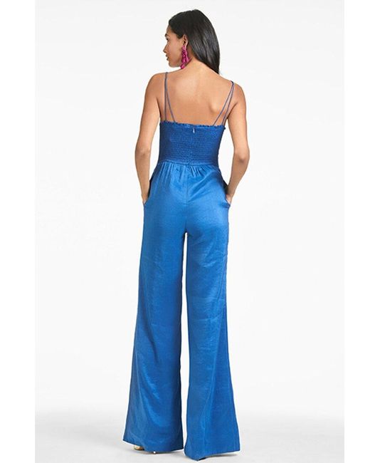 Sachin & Babi Blue Arden Silk-blend Jumpsuit
