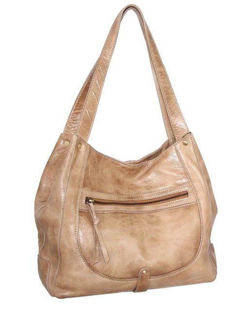 Nino Bossi Natural Braylee Hand-Dyed Vintage Leather Satchel