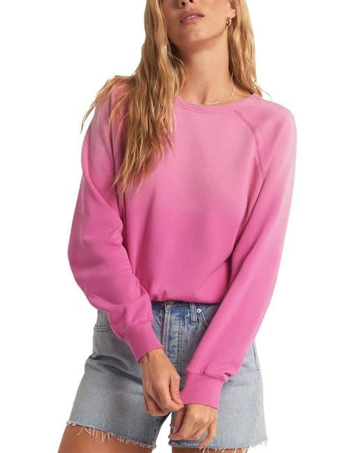 Z Supply Pink Washed Ashore Sweatshirt