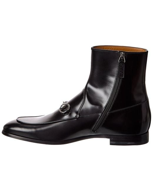 Gucci Black Horsebit Leather Boot for men