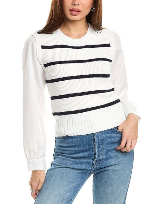 Nanette Lepore White Twofer Sweater