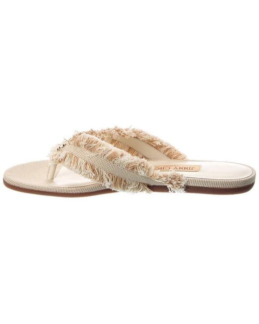 Jimmy Choo White Bay Canvas Sandal