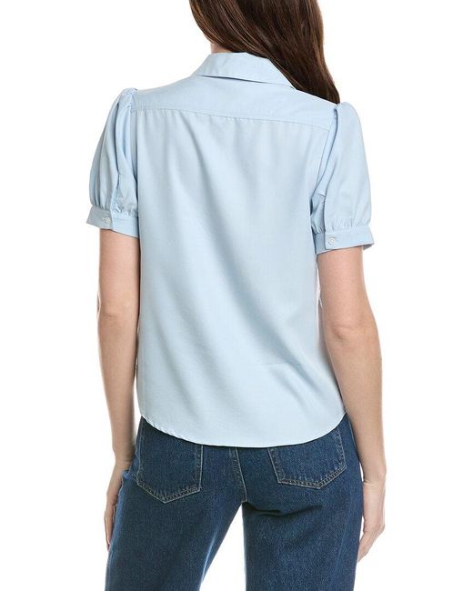 Philosophy Blue Woven Solid Top
