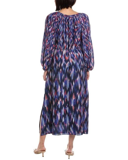 Tommy Bahama Blue Iridescent Ikat Maxi Dress