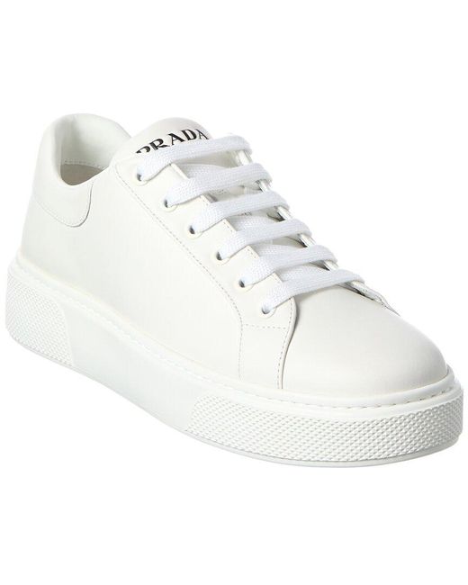 Prada White Logo Leather Sneaker