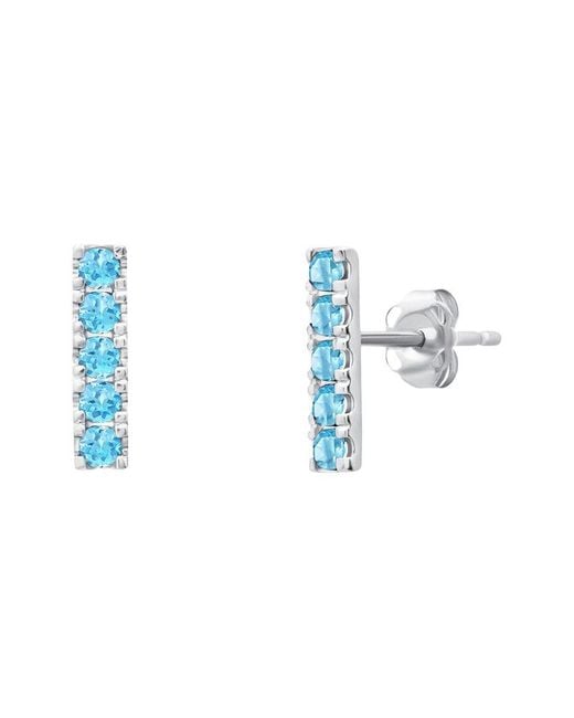 MaxColor Blue 14K 0.30 Ct. Tw. Swiss Topaz Stud Earrings