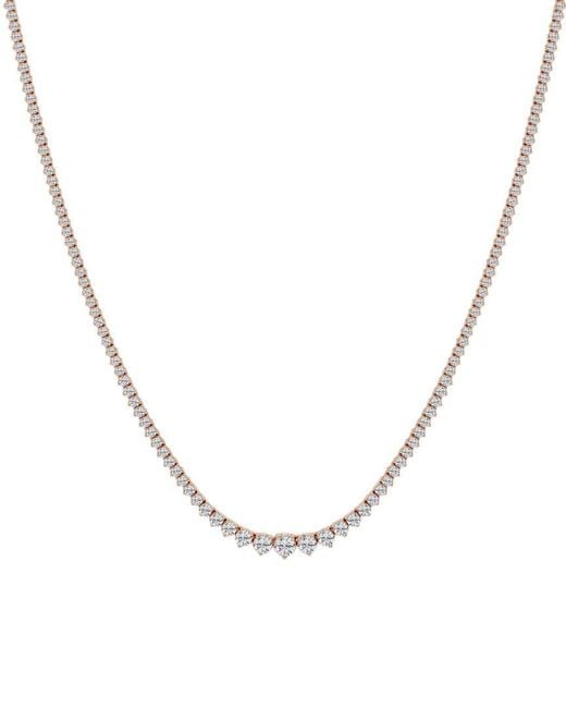 Lab Grown Diamonds Metallic 14K Rose 4.01 Ct. Tw. Lab Grown Diamond Necklace