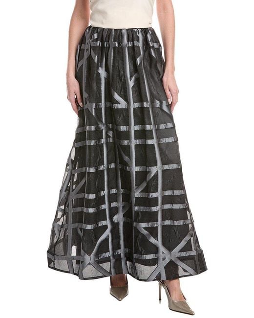 Lafayette 148 New York Brown A-Line Maxi Skirt
