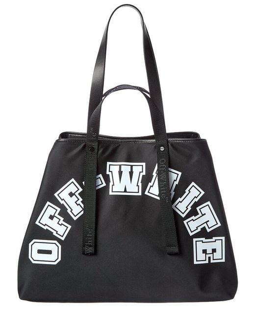 Off-White c/o Virgil Abloh Black East West Large Leather-Trim Tote