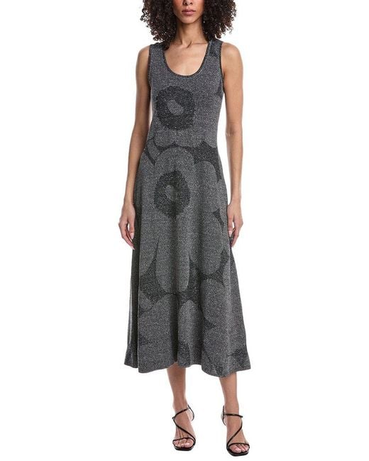 Marimekko Black Hiipia Unikko Jacquard Linen-Blend Maxi Dress