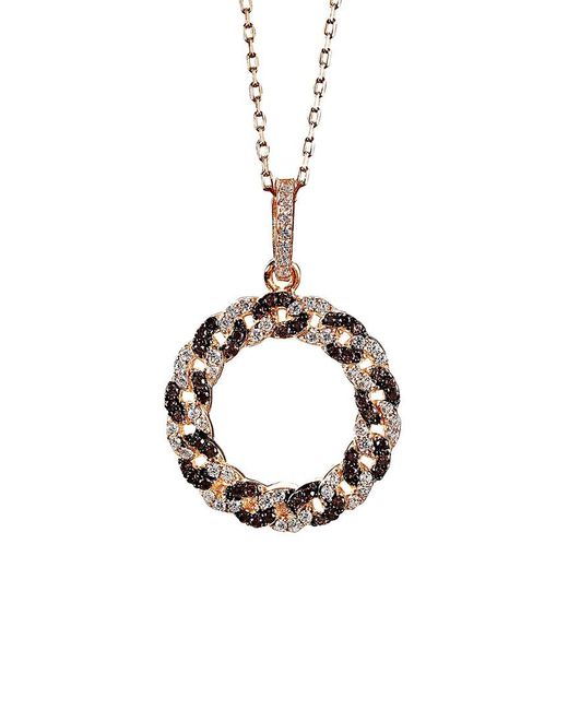 Suzy Levian CZ Jewelry Metallic Suzy Levian Rose Gold Vermeil Cz Pendant Necklace