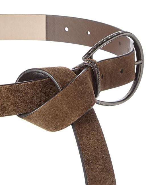 Brunello Cucinelli Brown Suede Belt