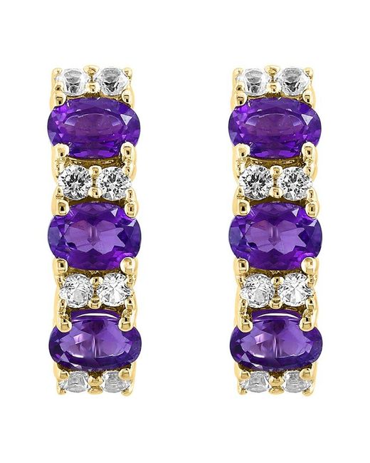 Effy Fine Jewelry Blue Plated 1.20 Ct. Tw. Amethyst, Sapphire Earrings