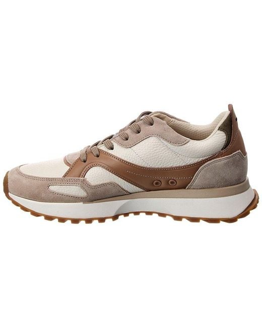 Boss Natural Jonah Leather & Suede Sneaker for men