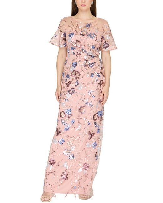 JS Collections Pink Alisa Column Gown