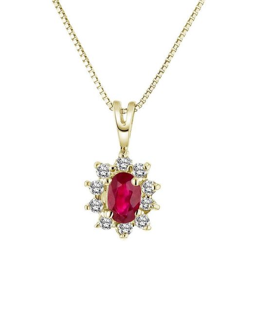 LEVARON White 14K 0.35 Ct. Tw. Diamond & Ruby Necklace