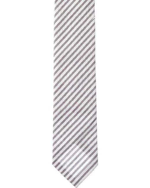 Thom Browne White Stripe Tie for men