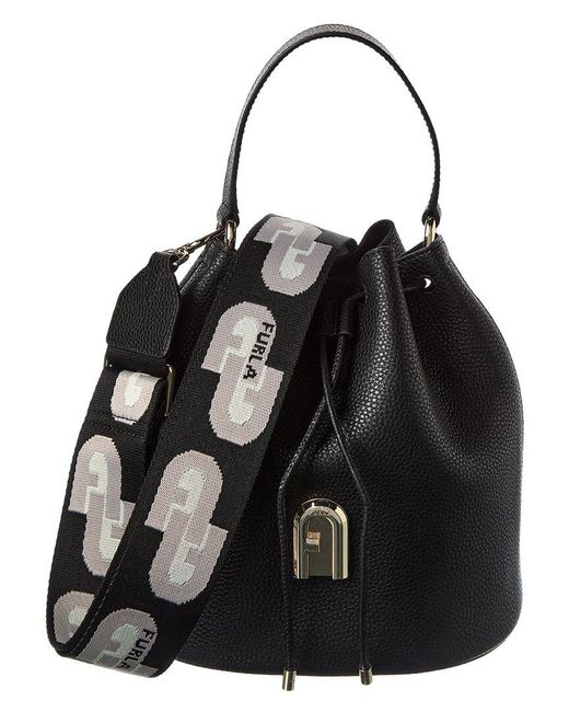 Furla Black Gardenia Leather Crossbody