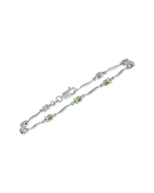 Gemstones White 1.59 Ct. Tw. Diamond & Amethyst Bracelet