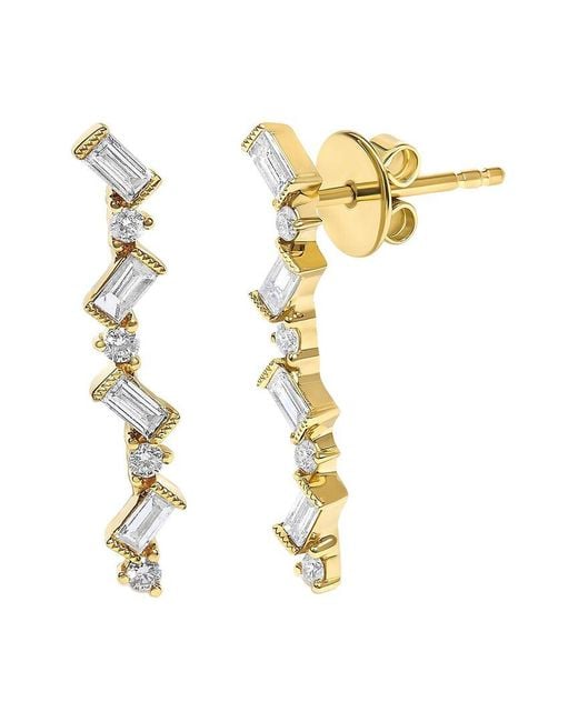 Haus of Brilliance Metallic 14K 0.56 Ct. Tw. Diamond Drop Earrings