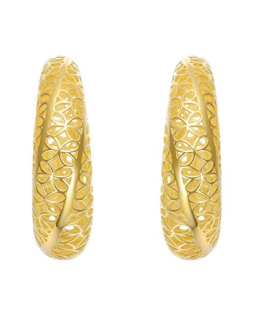 Genevive Jewelry Metallic Rachel Glauber 14K Plated Hoop Earrings
