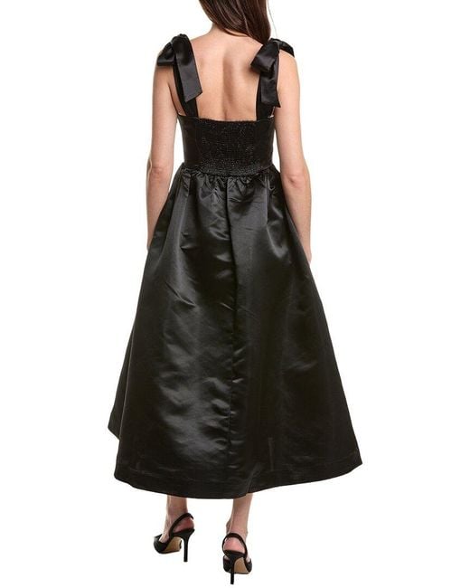 English Factory Black Bow Pointed Midi Dress
