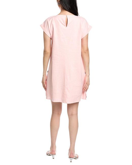 Jones New York Pink Linen-Blend Swing Dress
