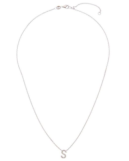 Jane Basch White Diamond Initial Necklace -Z)