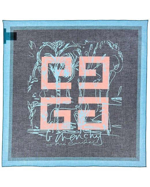 Givenchy Blue Paradise Cotton Scarf