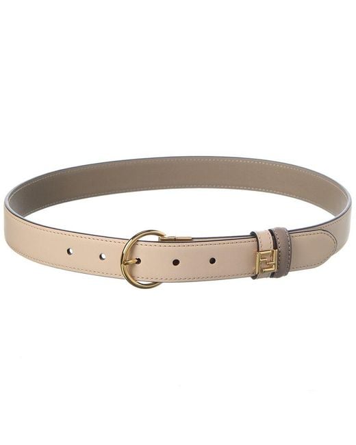 Fendi White Ff Leather Belt