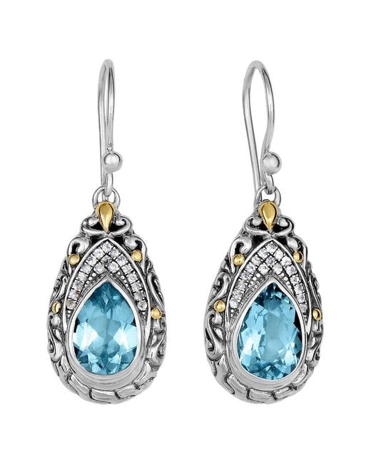 Phillip Gavriel Blue 18K Over 5.00 Ct. Tw. Gemstone Dragonfly Earring Earrings