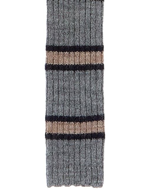 Brunello Cucinelli Gray Stripe Alpaca & Wool-Blend Tie for men