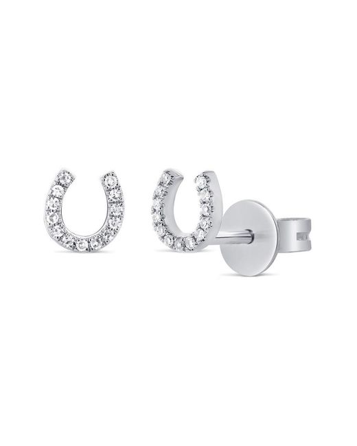 Sabrina Designs White 14K 0.06 Ct. Tw. Diamond Horse Shoe Studs