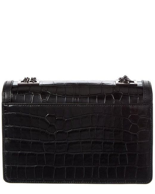 Karl Lagerfeld Black Corinne Medium Leather Shoulder Bag