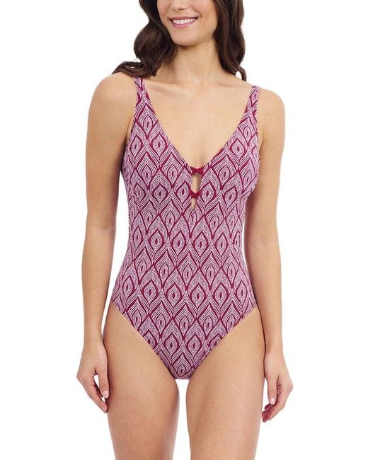 Gottex Purple Plume One-Piece