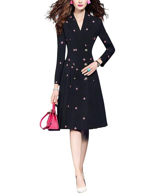 VERA DOLINI Black Midi Dress