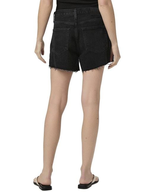 PAIGE Black Archie Raw Hem Dove Short