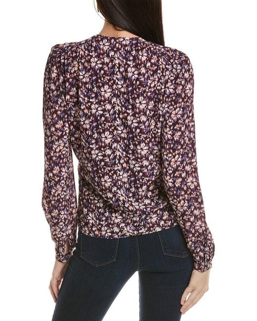 Isabel Marant Purple Etoile Eddy Silk-trim Blouse