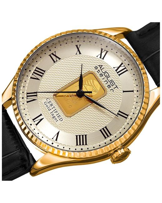 August Steiner Leather Watch in Metallic for Men Lyst UK