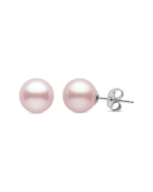Suzy Levian Pink 14K 8Mm Pearl Studs