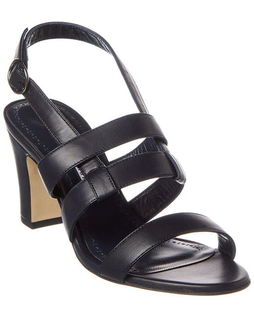 Manolo Blahnik Black Memaarhi 70 Leather Sandal