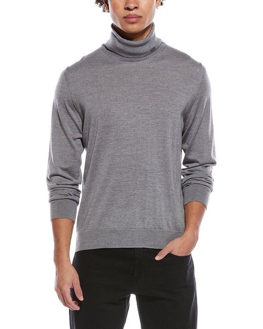 Herno Gray Wool Turtleneck Sweater for men