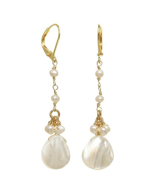 Rachel Reinhardt Jewelry White 14K Over 3Mm-10Mm Pearl Linear Earrings
