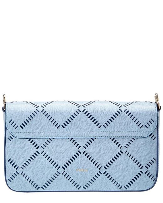 Furla Blue Iride Small Leather Crossbody