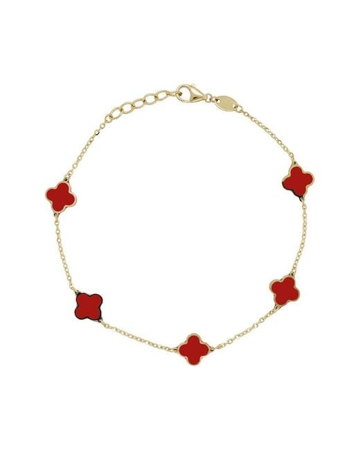Italian Gold White Sabrina Designs 14K Coral Station Bracelet