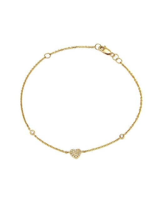 Diamond Select Cuts Metallic Heart 14K 0.09 Ct. Tw. Diamond Bracelet