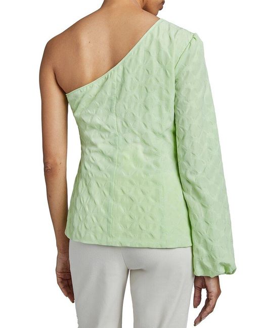 Santorelli Green Julia One Shoulder Blouse