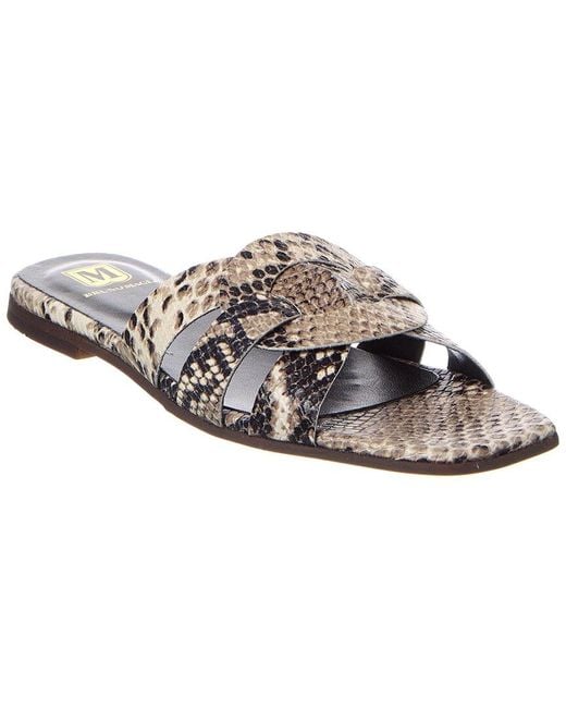M by Bruno Magli Multicolor Alessia Snake-Embossed Leather Sandal