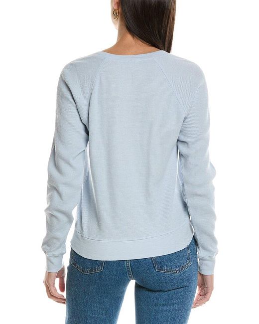 James Perse Blue Relaxed Thermal Top